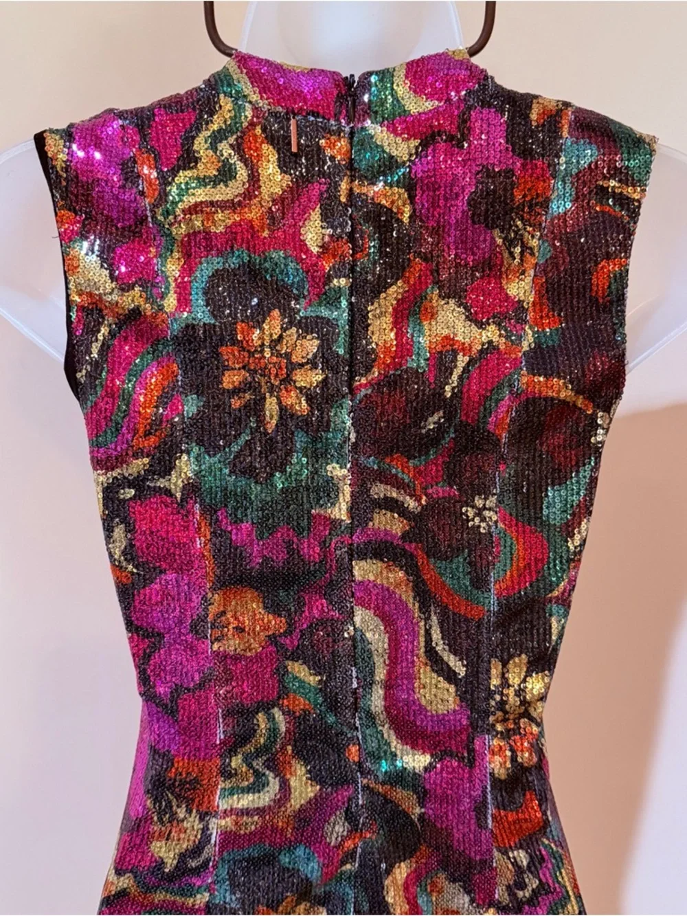 NEW MISA LOS ANGELES NAKIA FLORA GROOVE SEQUIN MINI DRESS SIZE XXS - Picture 12 of 15